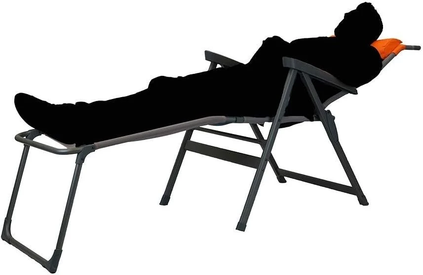 Portal Outdoor Ken Reclining Chair Grey With A Green Headrest And Stitching Complete With Anna Footrest 2 Portal Outdoor Ken Reclining Chair Grey With A Green Headrest And Stitching Complete With Anna Footrest - Image 2