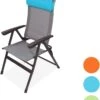 Portal Outdoor Ken Reclining Chair Grey With A Blue Headrest And Stitching PT-CH-KEN-BL