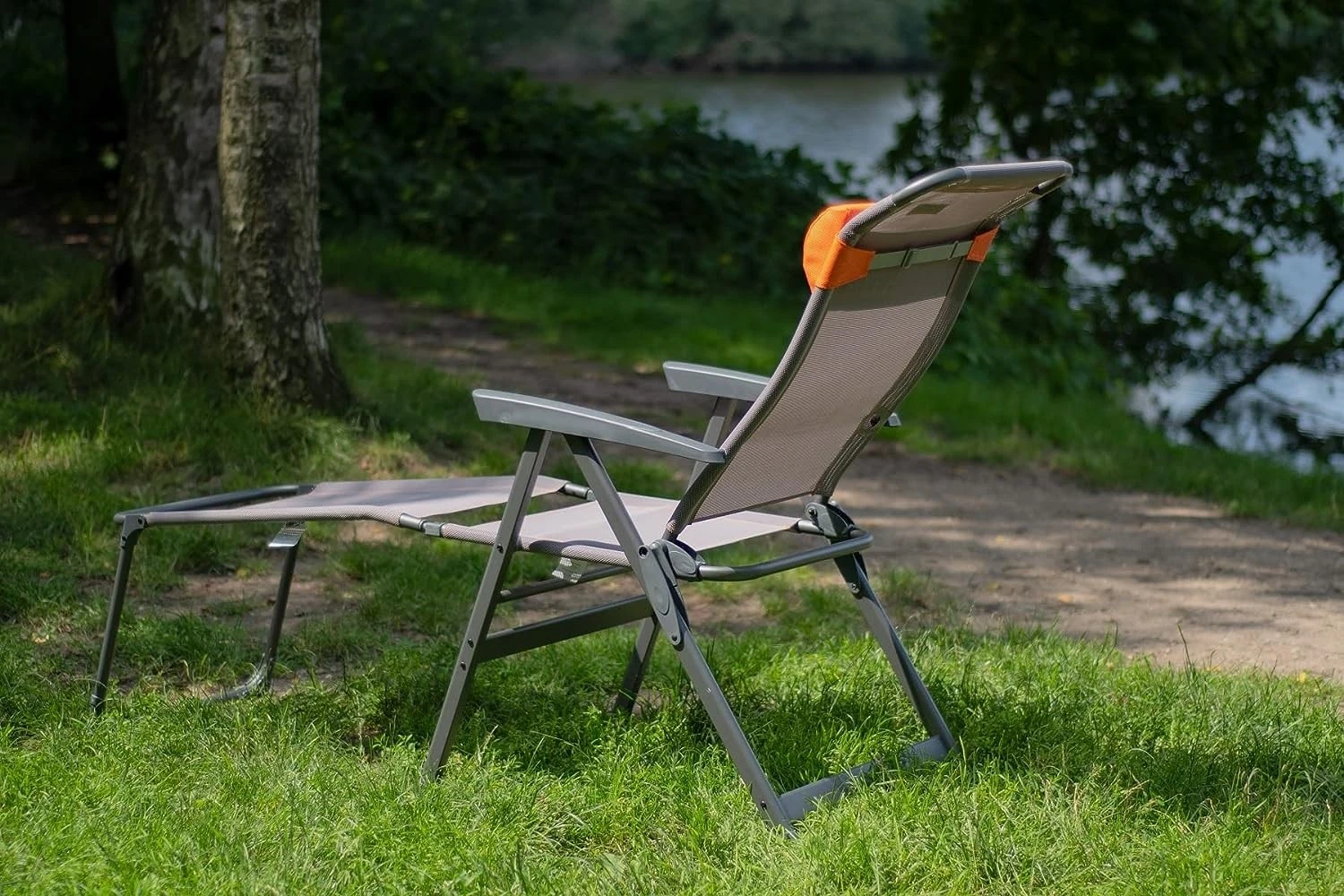 Portal Outdoor Ken Reclining Chair Grey With A Green Headrest And Stitching Complete With Anna Footrest 8 Portal Outdoor Ken Reclining Chair Grey With A Green Headrest And Stitching Complete With Anna Footrest - Image 8