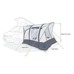 Maypole Clent Compact Air Driveaway Awning For Campervans MP9543 15 Maypole Clent Compact Air Driveaway Awning For Campervans MP9543 -Hiking N Travel Sales 9543 dims 1