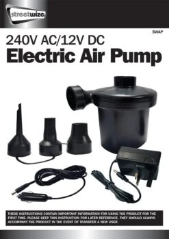 Streetwize Electric Air Pump 240/12 Volt SWAP 7 Streetwize Electric Air Pump 240/12 Volt SWAP -Hiking N Travel Sales image 3 1