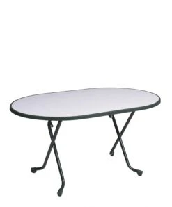 Alco Steel Folding Heavy Duty Oval Table 140cmx90cm Graphite R35GCG -Hiking N Travel Sales r35vmar scaled 1