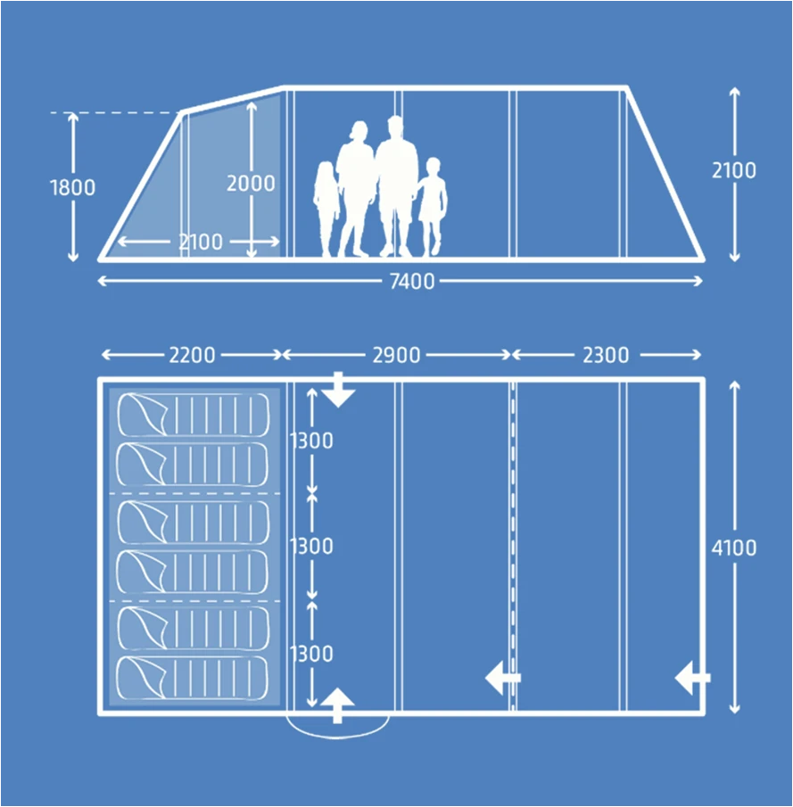 Kampa Croyde 6 AIR Package With Carpet And Groundsheet 9120001252 2 Kampa Croyde 6 AIR Package With Carpet And Groundsheet 9120001252 - Image 2