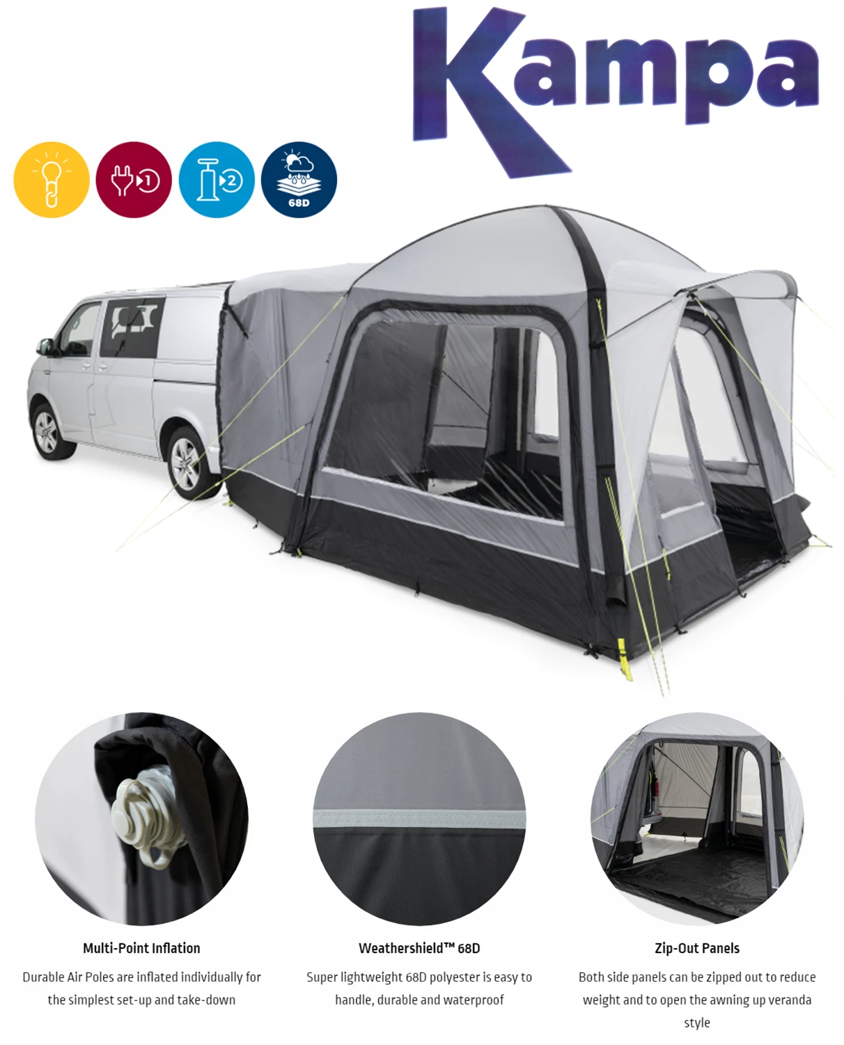 Kampa Cross TG Tailgate AIR Driveaway 9120001237 1 Kampa Cross TG Tailgate AIR Driveaway 9120001237